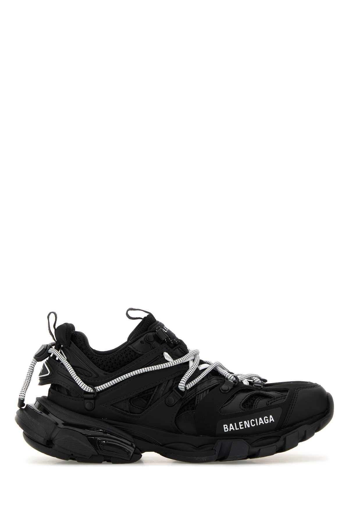 Balenciaga Women Black Mesh And Rubber Track Trail Laces Sneakers