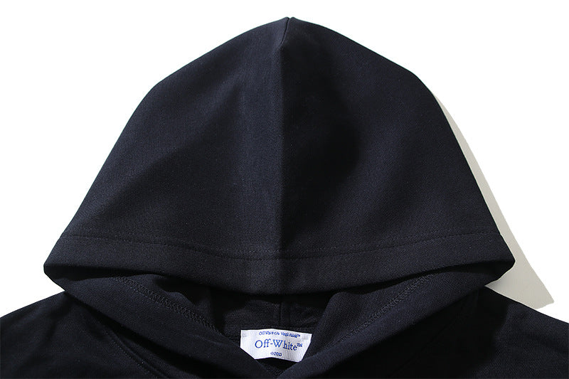 Off-White Logo Drawstring Hoodie — Black / White / White Red