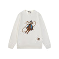 New Western Cowboy Heavy Embroidered Crew Neck Sweatshirt