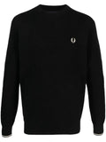 Fred Perry waffle-knit logo-embroidered jumper