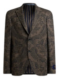 ETRO wool and cashmere blazer with placed print