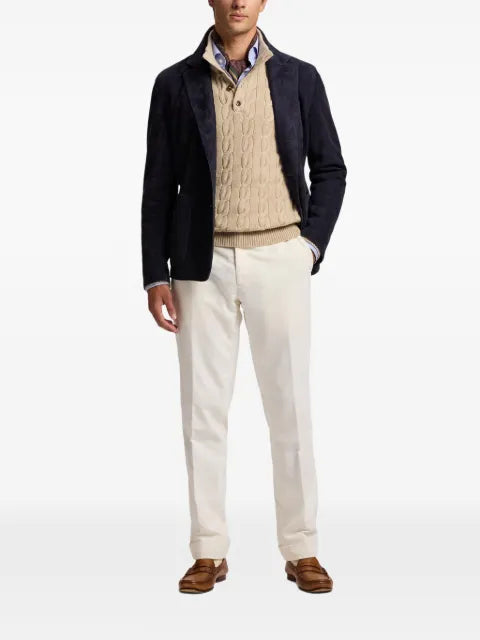 Ralph Lauren Purple Label single-breasted suede blazer