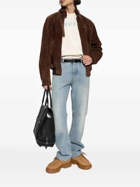Alexander McQueen suede jacket with zip fastening