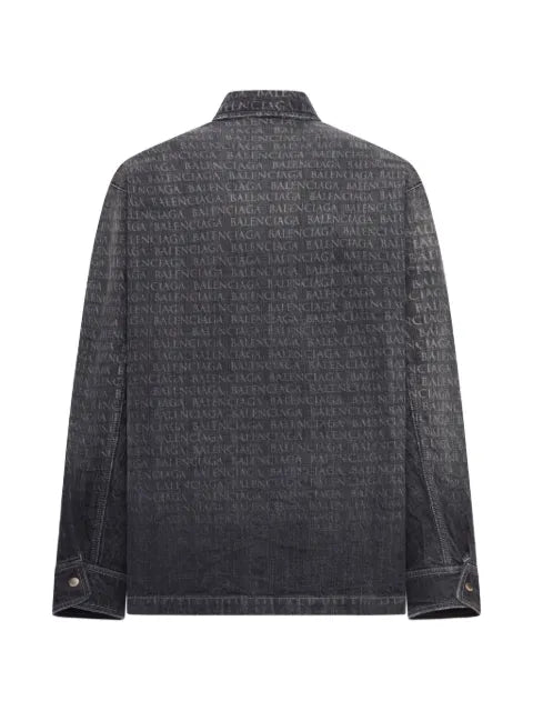Balenciaga chest pockets logo print shirt jacket