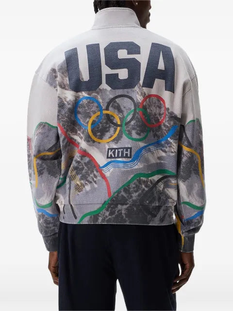 KITH Team USA quarter zip mountain sweatshirt