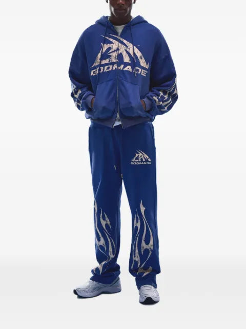 GODMADE logo-print full-zip hoodie