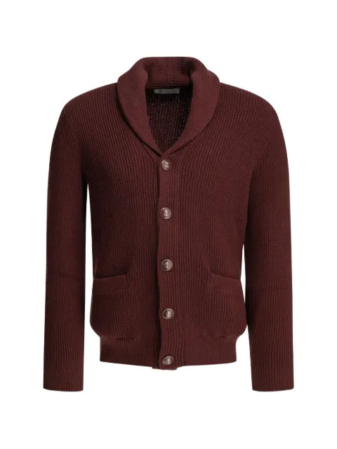Brunello Cucinelli shawl-collar ribbed-knit cardigan