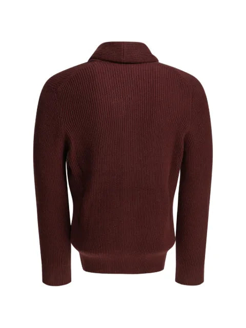 Brunello Cucinelli shawl-collar ribbed-knit cardigan