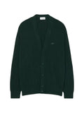 Lacoste ribbed-knit V-neck cardigan