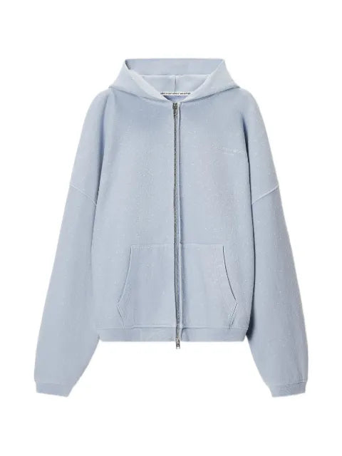 Alexander Wang all-over crystal oversized zip-up hoodie