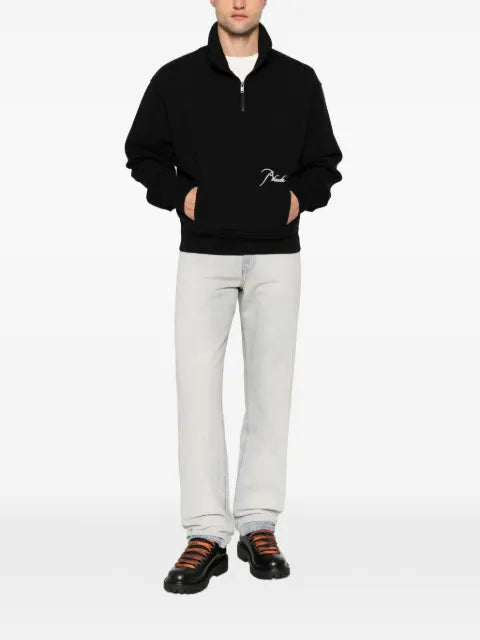 RHUDE logo-embroidered quarter-zip sweatshirt