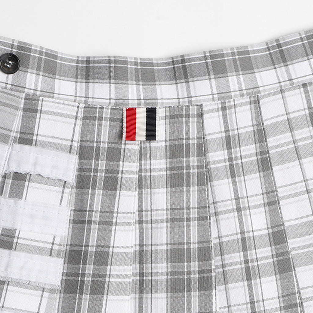 Women's Plaid 4-Bar Pleated Mini Skirt | Thom Browne