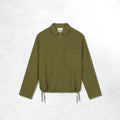 Arte Linen Quarter Zip Pullover: Green