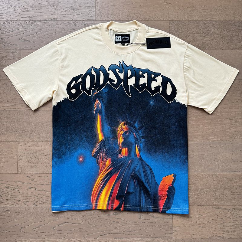 Godspeed Statue of Liberty Sun-Eye Graphic T-Shirt