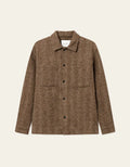 Les Deux Milian Herringbone Overshirt 'Coffee Brown/Dark Sand'