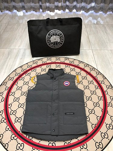 Canada Goose Charcoal Grey Quilted Puffer Vest with Stand Collar