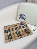 Burberry Beige Check Fringed Scarf