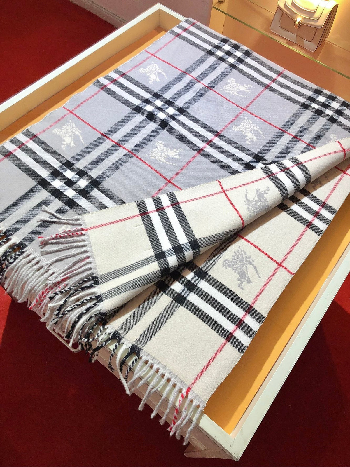 Burberry Plaid Fringed Scarf