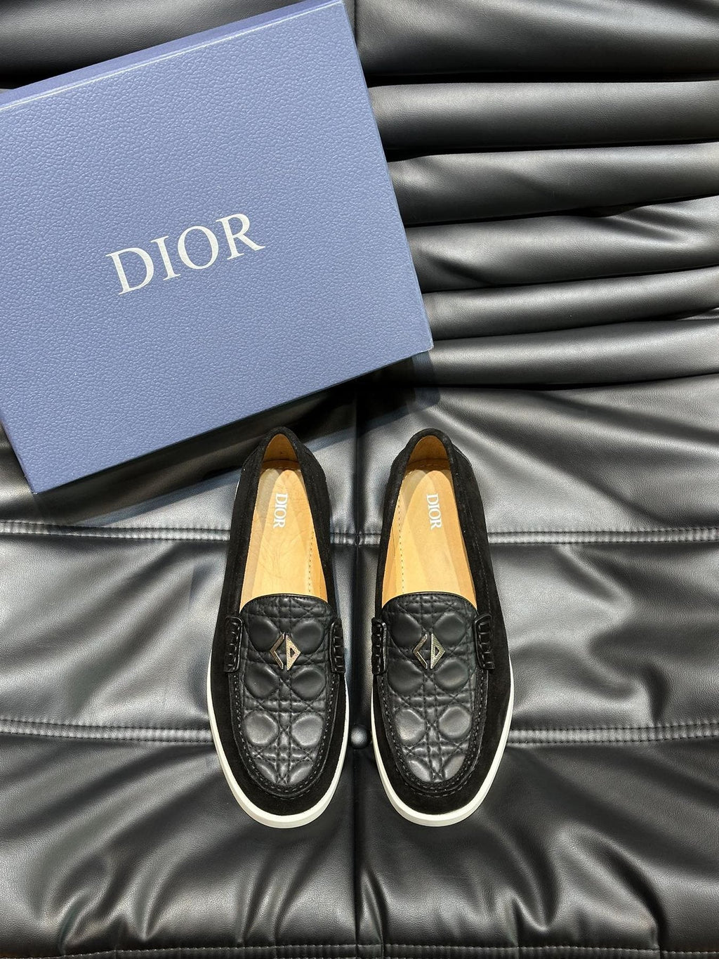 Dior Patterned Panel Loafers