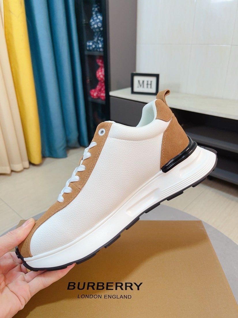 Burberry Men's Contrast-Panel Lace-Up Sneakers