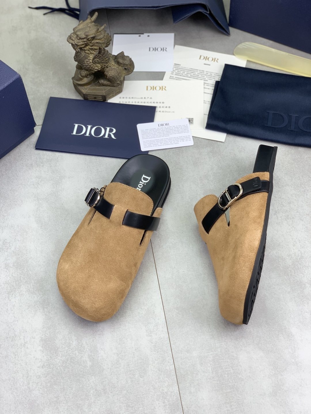 Dior Men's Buckle Strap Mule Sandals