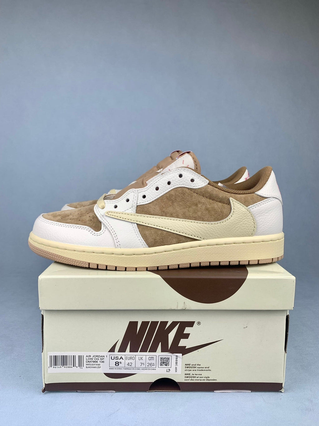 Air Jordan 1 Low OG Sail/Shy Pink Mocha Pink Unisex Sneakers DM7866-106